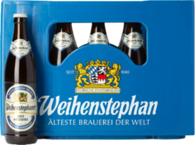 Weihenstephaner Hefe Weissbier krat met 20 flessen van 50cl